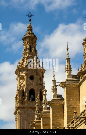 Historische Redonda Kathedrale (Concatedral de Santa María de la Redonda) im Zentrum von Logroño, La Rioja, Spanien Stockfoto