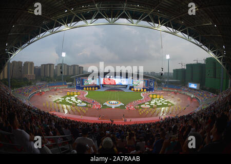 Der 18. World Police und Fire Games beginnt in Chengdu City, Südwesten Chinas ¯ s Provinz Sichuan, 8. August 2019. Stockfoto