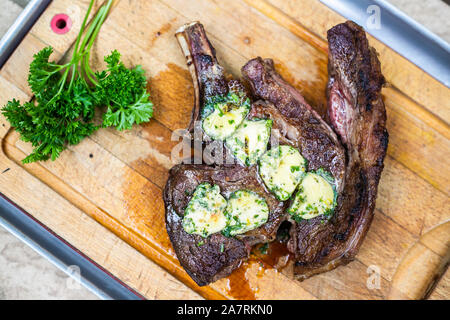 Zubereitetes Steak - seltene, Medium, gut gemacht Stockfoto