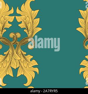 Viktorianisches Muster für Print Design. Florales ornament Dekoration. Textildruck Design. Die nahtlose Vektor Hintergrund. Vector gelb floral background Stock Vektor