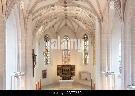 Eisleben, Deutschland. 24 Okt, 2019. Die spätgotische Hallenkirche St. Petri und Pauli in Eisleben. Es enthält ein Taufbecken, in dem Martin Luther am 11. November 1483 getauft wurde. In der Kirche gibt es ein Flügelaltar aus dem frühen 16. Jahrhundert zu St. Anna gewidmet. Quelle: Stephan Schulz/dpa-Zentralbild/ZB/dpa/Alamy leben Nachrichten Stockfoto