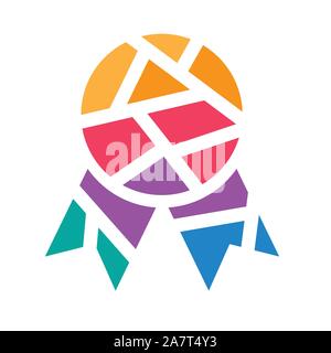 Bunte geometrische Medaille icon-Vector Illustration Stock Vektor