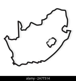 Schwarzer Umriss von Südafrika Karte - Vector Illustration Stock Vektor
