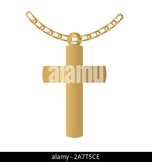 Golden christliche Kreuz Symbol-Vector Illustration Stock Vektor