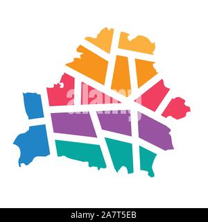 Bunte geometrische Belarus Karte - Vector Illustration Stock Vektor