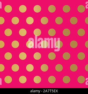 Rosa und golden Polka Dots Luxus abstraktes Muster-Vector Illustration Stock Vektor