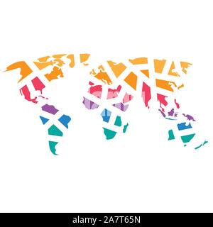 Abstrakte bunte geometrische Welt Karte - Vector Illustration Stock Vektor
