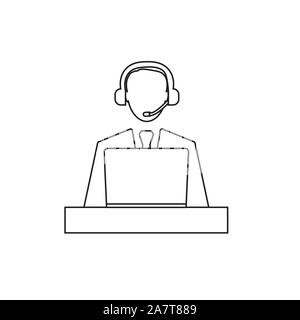Help Desk, call center Konzept icon-Vector Illustration Stock Vektor