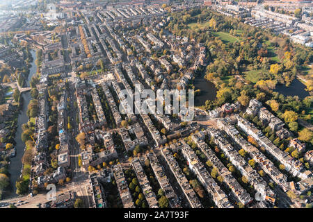 Luftaufnahme von Amsterdam mit der Vondelpark Stockfoto