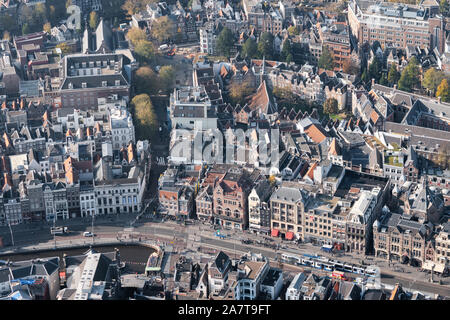 Antenne der Amsterdamer Innenstadt Stockfoto