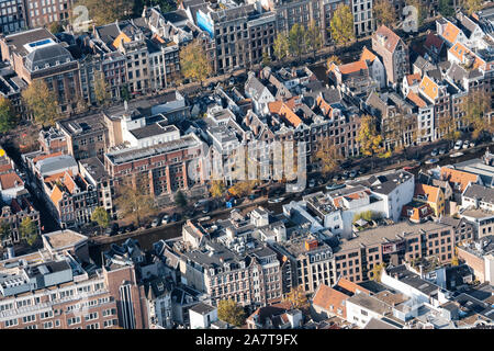 Antenne der Amsterdamer Innenstadt Stockfoto