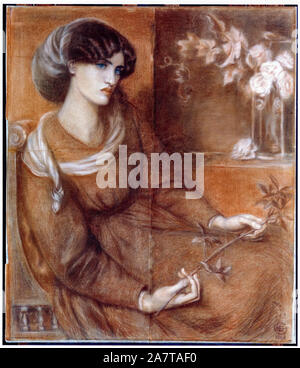 Jane Morris, Studie für "Ariana" (Frau William Morris), zeichnung von Dante Gabriel Rossetti, 1868 Stockfoto