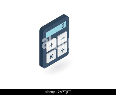 Rechner 3d-Logo, Rechner 3d-Symbol, Rechner Vector Illustration Stock Vektor