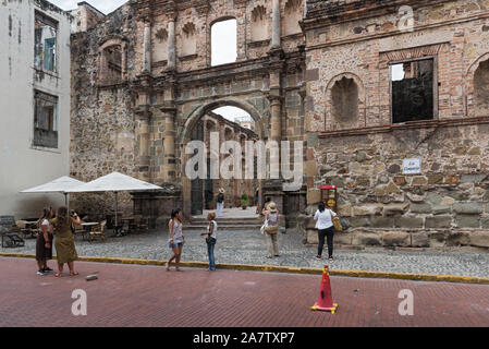 Die Kirche La Compania in der Casco Viejo Bezirk in Panama City Panama Stockfoto