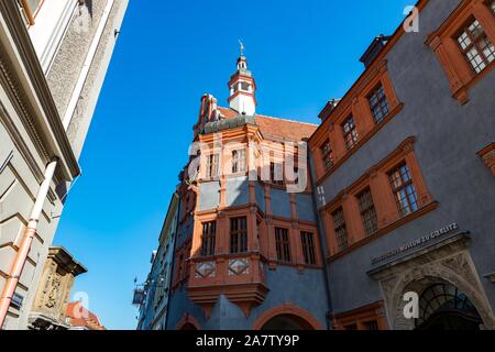 Architektur der Schlesischen Museum in Görlitz, Sachsen, Deutschland. Stockfoto