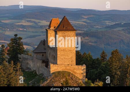 Kasperk ist ein Schloss in den Foothills Sumava in der Nähe der Stadt Kasperske Hory im Bezirk Klatovy. Stockfoto