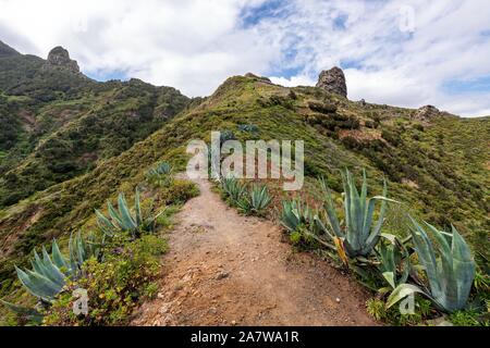 Nur wenige Autominuten von der Hauptstadt, Santa Cruz de Tenerife, liegt Anaga Country Park, der zum Biosphärenreservat erklärt worden ist, und hat Stockfoto