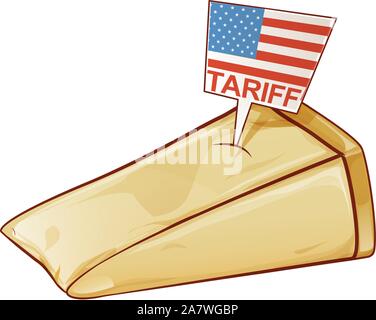 Parmesan, United States Tarife auf Europa als protektionistische Stock Vektor