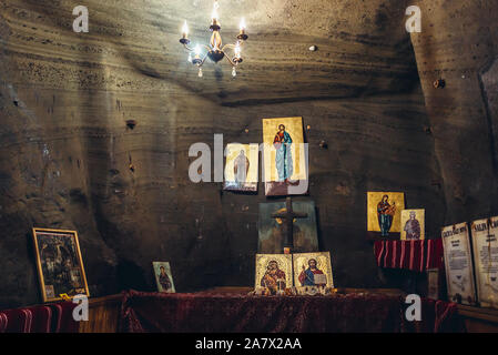 Orthodoxe Kapelle im Salzbergwerk Cacica (Polnische Kaczyka), Dorf im Kreis Suceava entfernt, Region Bukowina in Rumänien Stockfoto