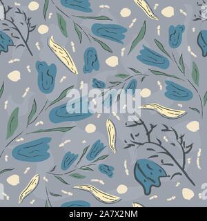 Florale nahtlose Muster. Hand gezeichnet. Vector Illustration Stock Vektor