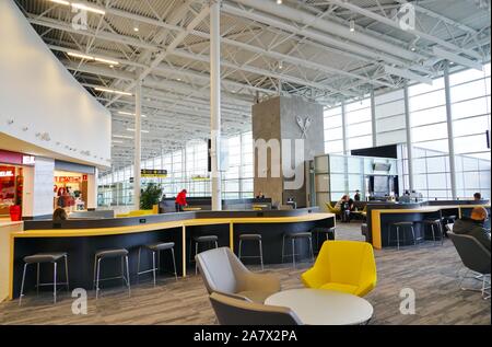 QUEBEC CITY, Kanada - 2 May 2019 - Blick auf den Internationalen Flughafen Jean Lesage (YQB) in Quebec City, Kanada. Stockfoto