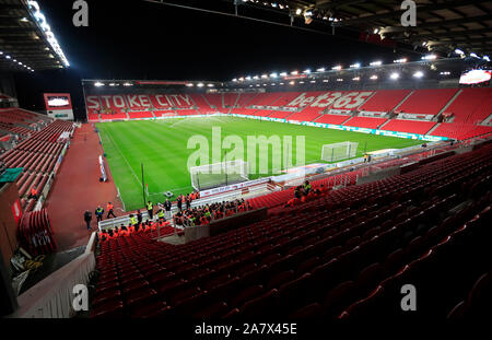 4. November 2019, Bet365 Stadium, Stoke-on-Trent, England; Sky Bet Meisterschaft, Stoke City v West Bromwich Albion: Innerhalb der Bet365-Stadion Quelle: Conor Molloy/News Bilder Stockfoto