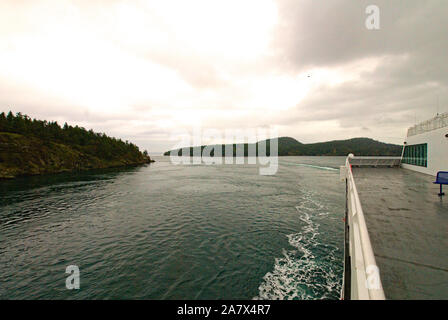 An Bord der Küsten Feier Fähre, British Columbia, Kanada Stockfoto