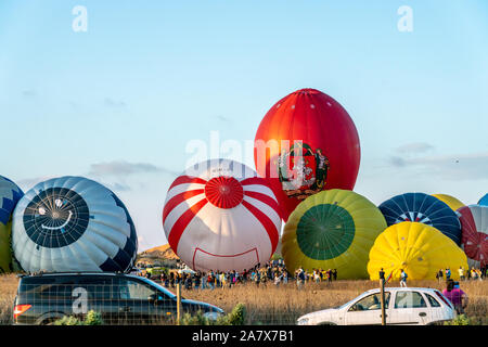 Vilafranca de Bonany, Balearen/Spanien - 26. Oktober 2019: Heißluftballons, Aussicht, Em-Veranstaltung der Welt organisiert Stockfoto