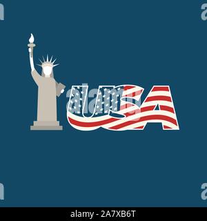 Freiheitsstatue USA, 4. Juli Independence Day. Stock Vektor