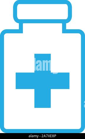 Medizinische Flasche Symbol auf weißem Hintergrund. Flat Style. medizinische Flasche Symbol für Ihre Web site Design, Logo, App, UI. medizinische Flasche Symbol. Stock Vektor