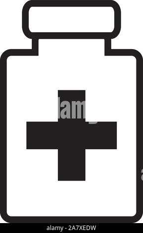 Medizinische Flasche Symbol auf weißem Hintergrund. Flat Style. medizinische Flasche Symbol für Ihre Web site Design, Logo, App, UI. medizinische Flasche Symbol. Stock Vektor
