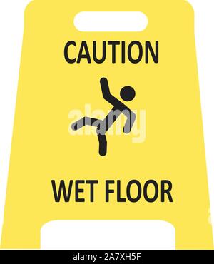 Rutschige nassen Boden-Symbol auf weißem Hintergrund. Flacher Stil. Rutschige nassen Boden-Symbol für Ihre Website-Design, Logo, App, UI. Rutschige nassen Boden-Symbol. Stock Vektor