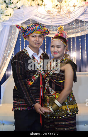 Rungus Tracht im Norden Borneos Stockfoto