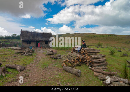 Haus im Dorf auf einem Hügel, Khasi Hills, Meghalaya, Indien Stockfoto