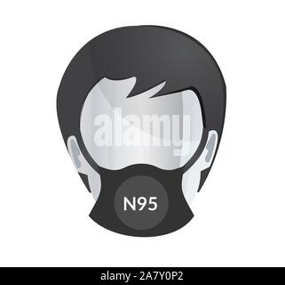 Atemschutz Maske - N95-Symbol als EPS 10-Datei Stock Vektor