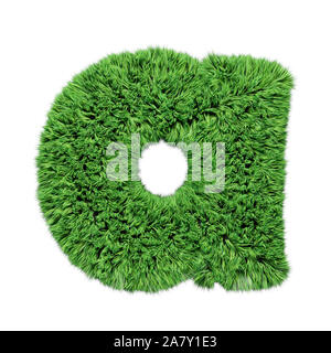 Gras Alphabet, Buchstabe a. Auf weiß 3D Illustration isoliert. Stockfoto