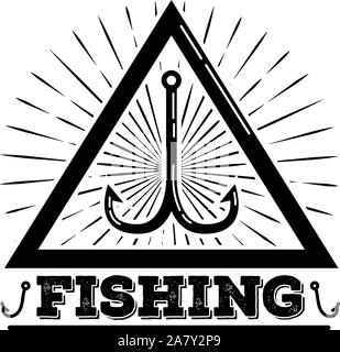 Angeln logo, einfachen Stil Stock Vektor