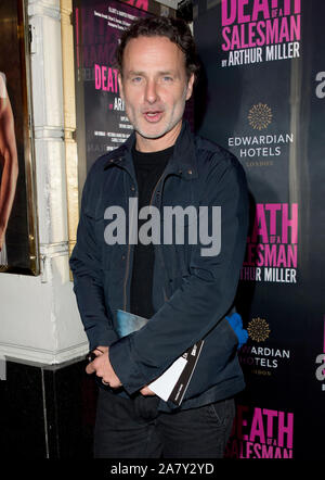 Andrew Lincoln auf der Nacht von, Tod eines Handlungsreisenden, Piccadilly Theatre. London. 04.11.19 Stockfoto