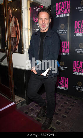 Andrew Lincoln auf der Nacht von, Tod eines Handlungsreisenden, Piccadilly Theatre. London. 04.11.19 Stockfoto