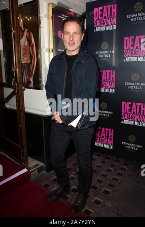 Andrew Lincoln auf der Nacht von, Tod eines Handlungsreisenden, Piccadilly Theatre. London. 04.11.19 Stockfoto