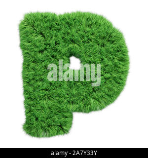 Gras Alphabet, Brief S. isoliert auf weißem 3D-Abbildung. Stockfoto