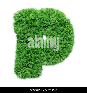 Gras Alphabet, p. auf Weiß 3D Illustration isoliert. Stockfoto