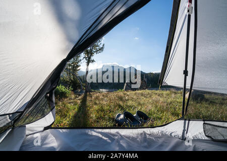 Wandern auf dem Wind River Hohe Weg, Wyoming, USA Stockfoto