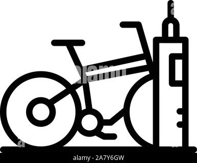 Fahrrad mieten stand Symbol, outline Style Stock Vektor