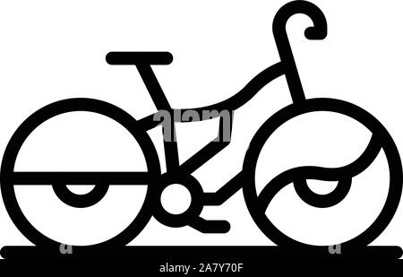 Geschützt mieten Bike - Symbol, outline Style Stock Vektor