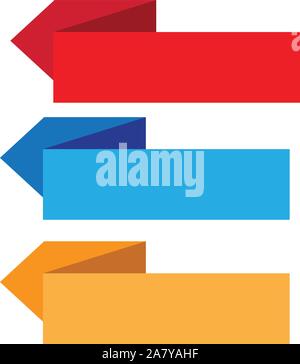 Drei Farben vintage Etiketten und Ribbon retro Style. drei Farben Banner auf weißem Hintergrund Ribbon. Stock Vektor