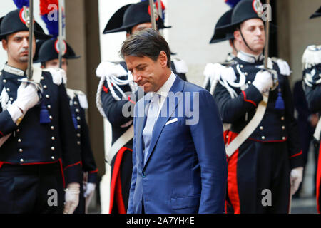 Italien, 31. Oktober 2019: der italienische Ministerpräsident Giuseppe Conte erfüllt Edi Rama, Premierminister der Republik Albanien, im Palazzo Chigi. Photo R Stockfoto