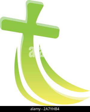 Green gradient Kreuz Symbol. Cartoon von Green gradient Kreuz vektor Symbol für Web Design auf weißem Hintergrund Stock Vektor