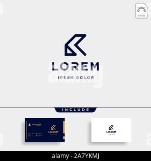 Buchstabe K AK KA R Monogramm Logo Design minimaler Symbol Stock Vektor