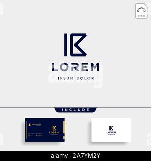 Schreiben IB IR-Monogramm Logo Design minimaler Symbol Stock Vektor